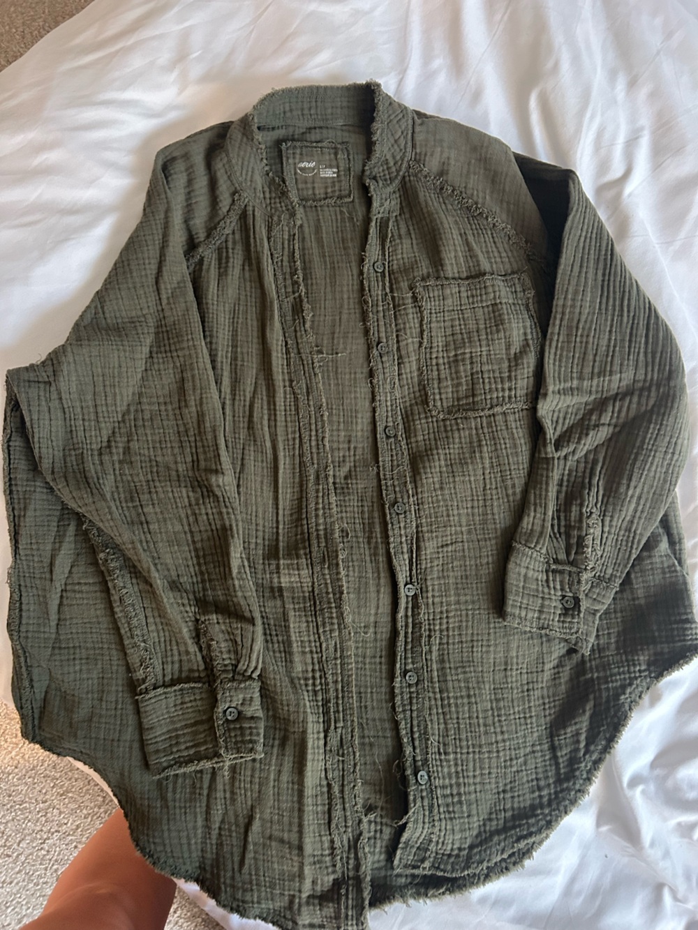 aerie Button-Up Gauze Shirt